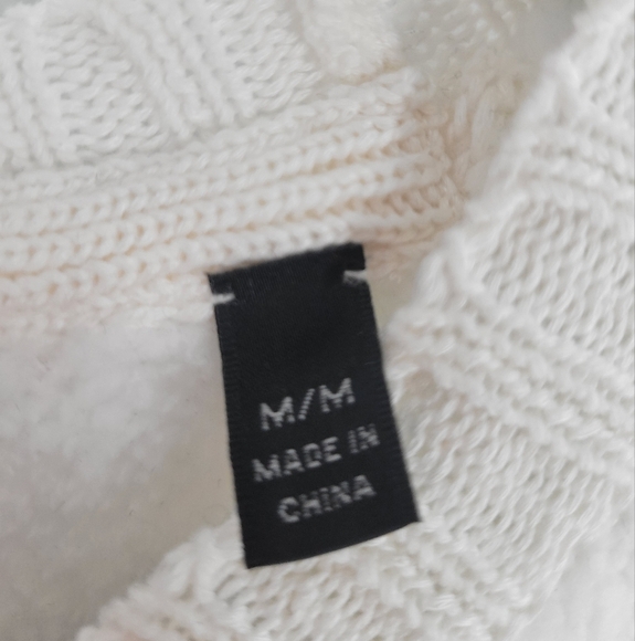 ATM Anthony Thomas Melillo Chenille Crew Neck Sweater M WHITE BLACK New - Picture 3 of 6